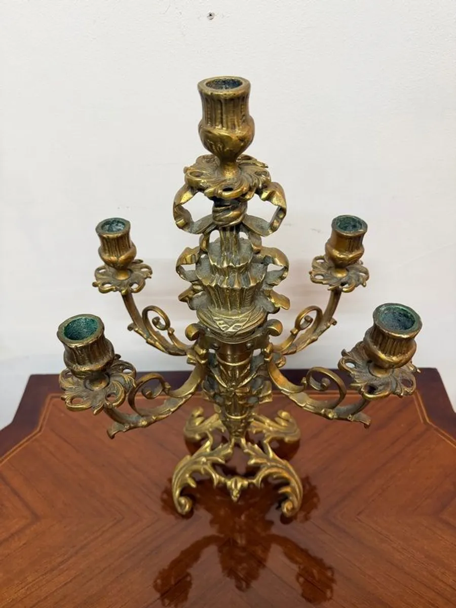 Napoleon III Revival Gilt Brass Candelabra, Late 19th Century French - Image 2