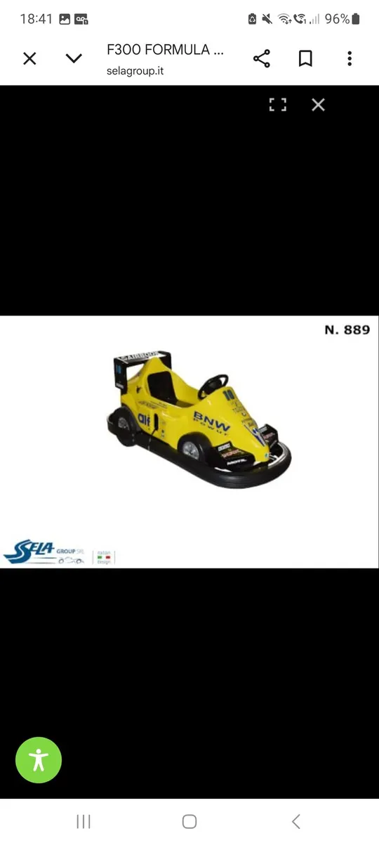 2 x SELA F300 FORMULA 1 GIALLA 12v Kid Bumper Cars - Image 3
