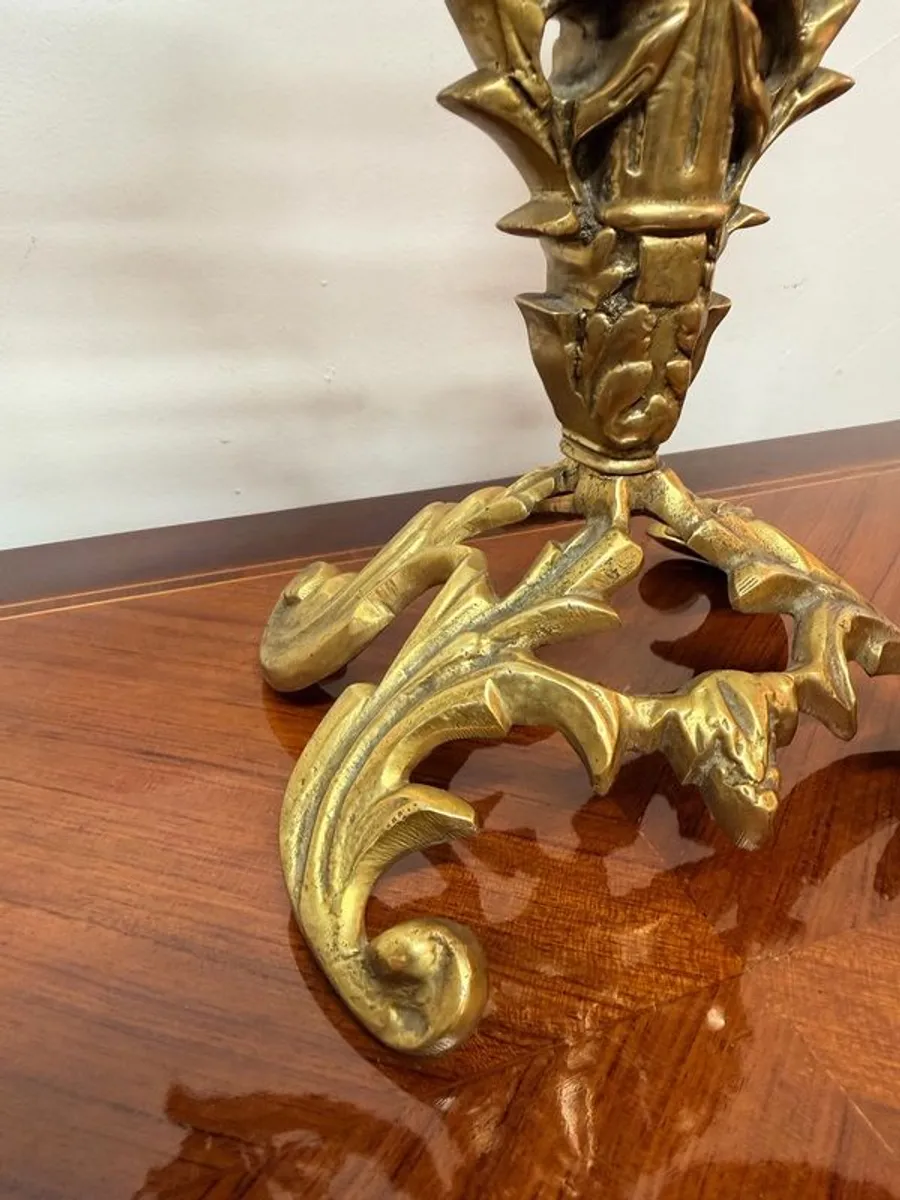 Napoleon III Revival Gilt Brass Candelabra, Late 19th Century French - Image 3