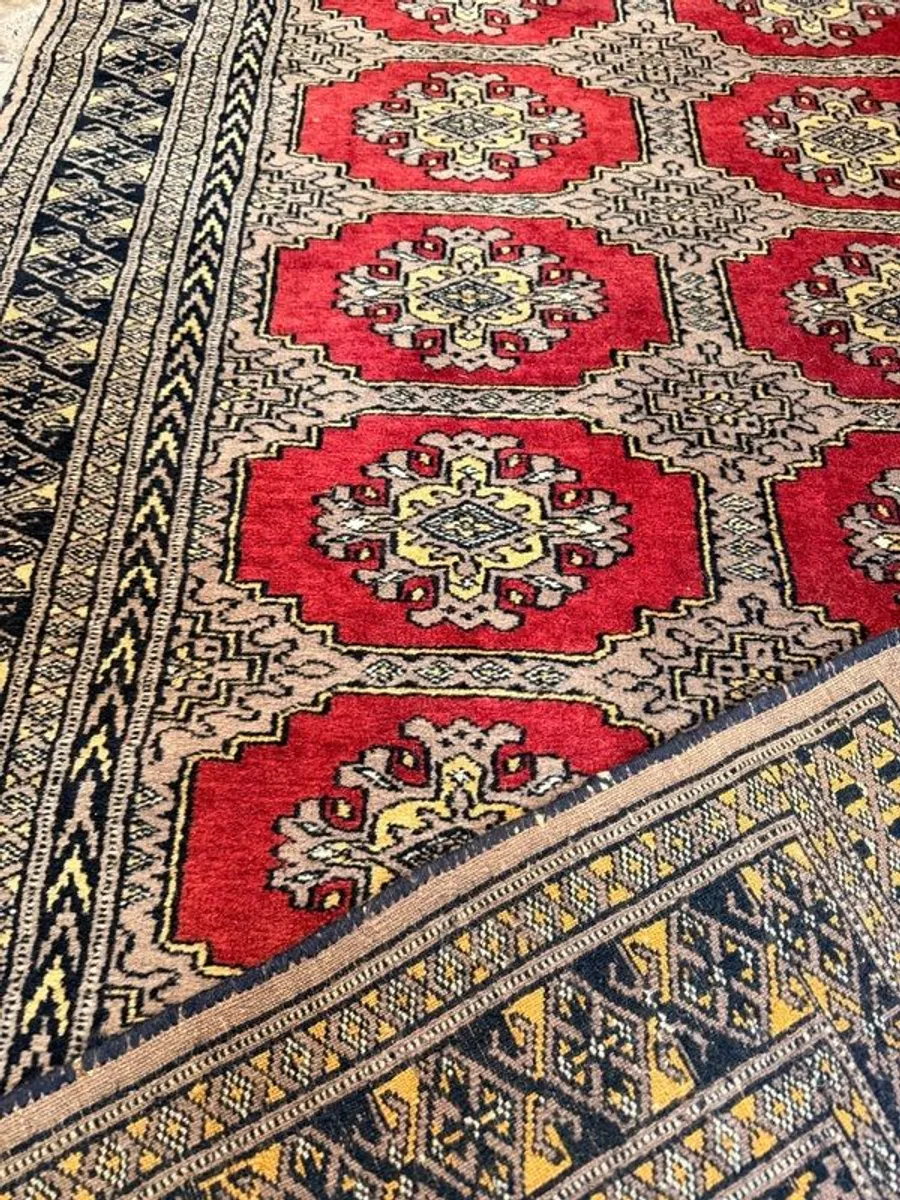Vintage Bokhara Hand Knotted Pakistani Runner - Image 2