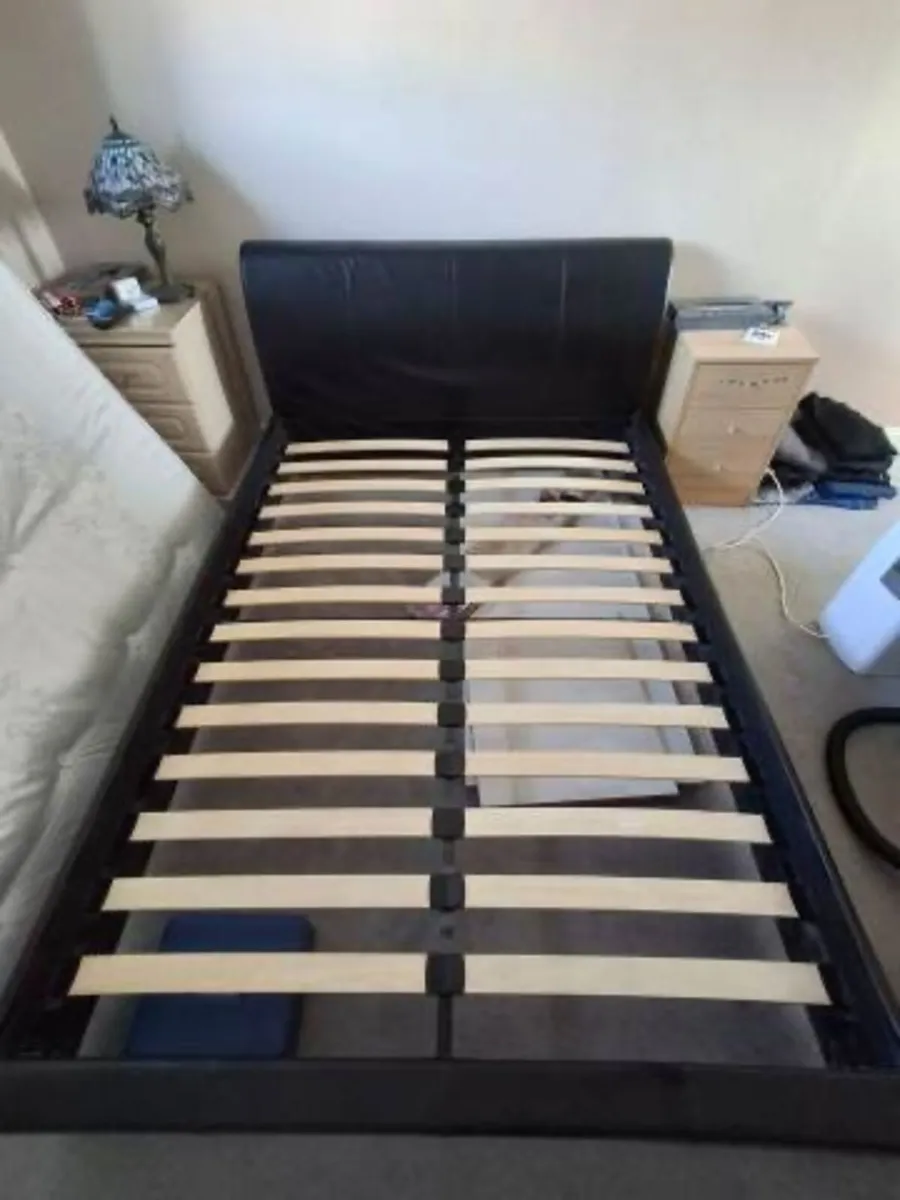 Double bed leather (black) - Image 1