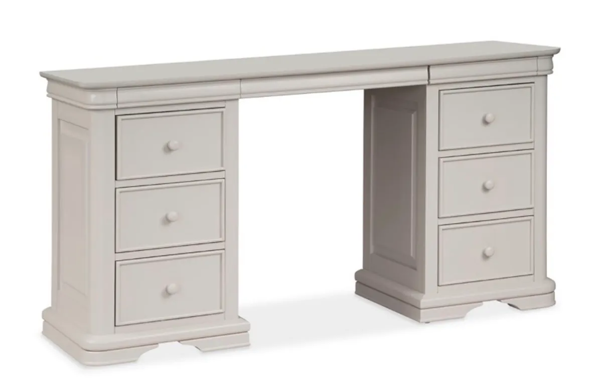 Newport Light Grey 6 Drawer Dressing Table - Image 1