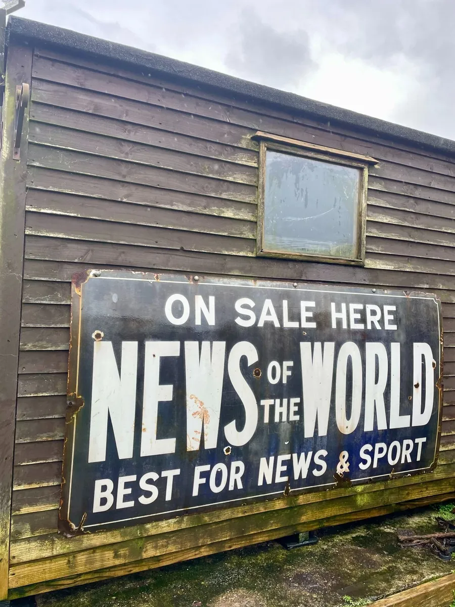 1950s NEWS OF THE WORLD enamel sign 6ft - Image 2