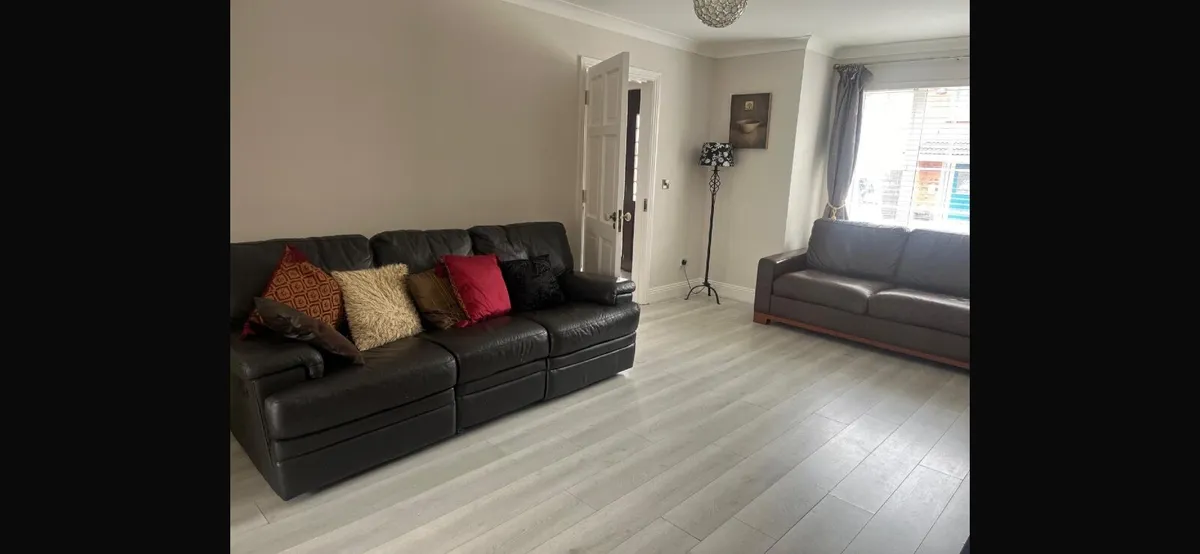 Leather Recliner Sofa (Dark Brown) - Image 1