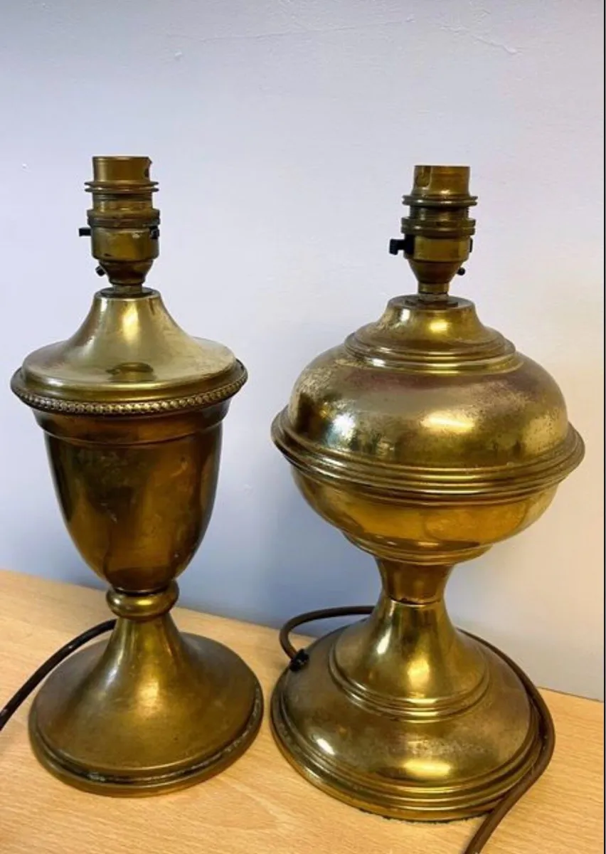 Two vintage brass  lamps
