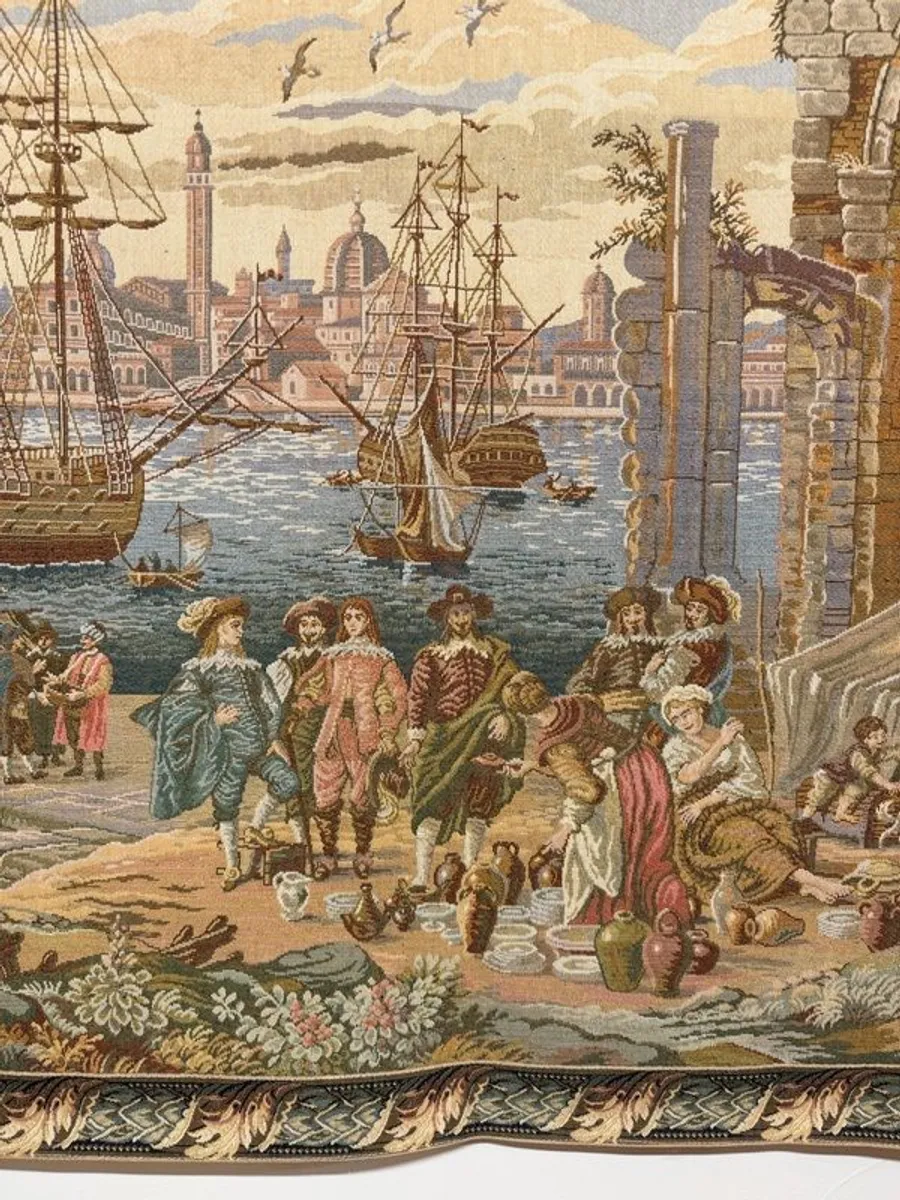 Large Italian Jacquard Tapestry After Francesco Guardi - Image 3