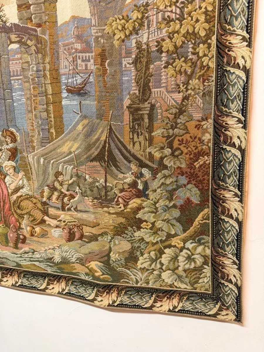 Large Italian Jacquard Tapestry After Francesco Guardi - Image 4