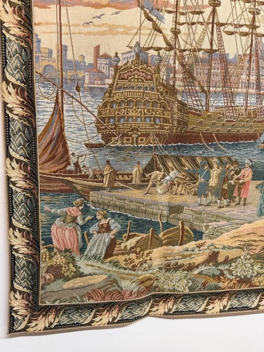 Large Italian Jacquard Tapestry After Francesco Guardi - Image 2