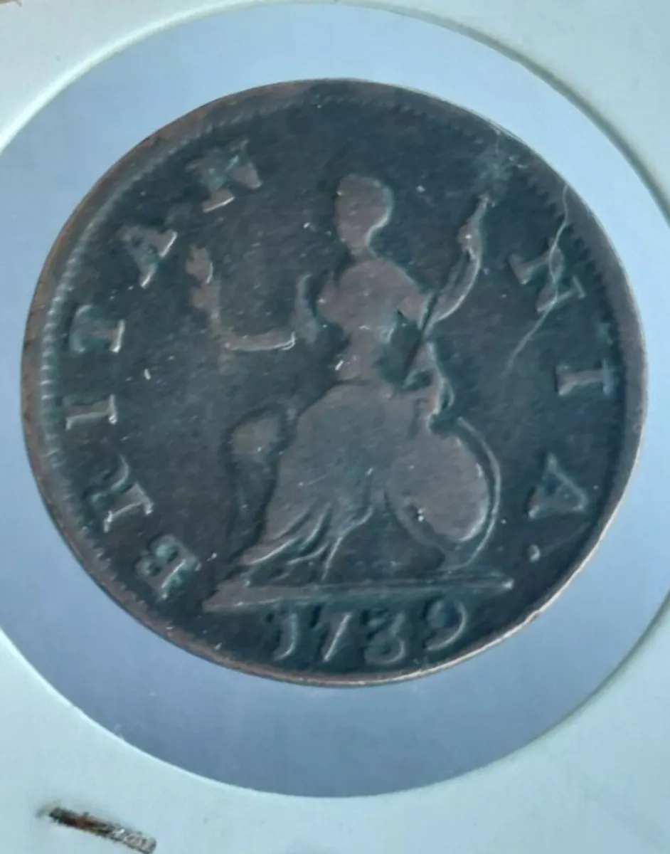 SUPER RARE YEAR 1739 .. FARTHING..287 YEARS OLD.. - Image 1