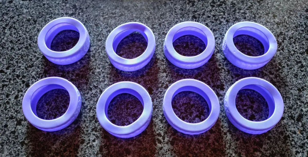 8 Purple Silicone Wheels, For Luggage Case (new). - Image 1