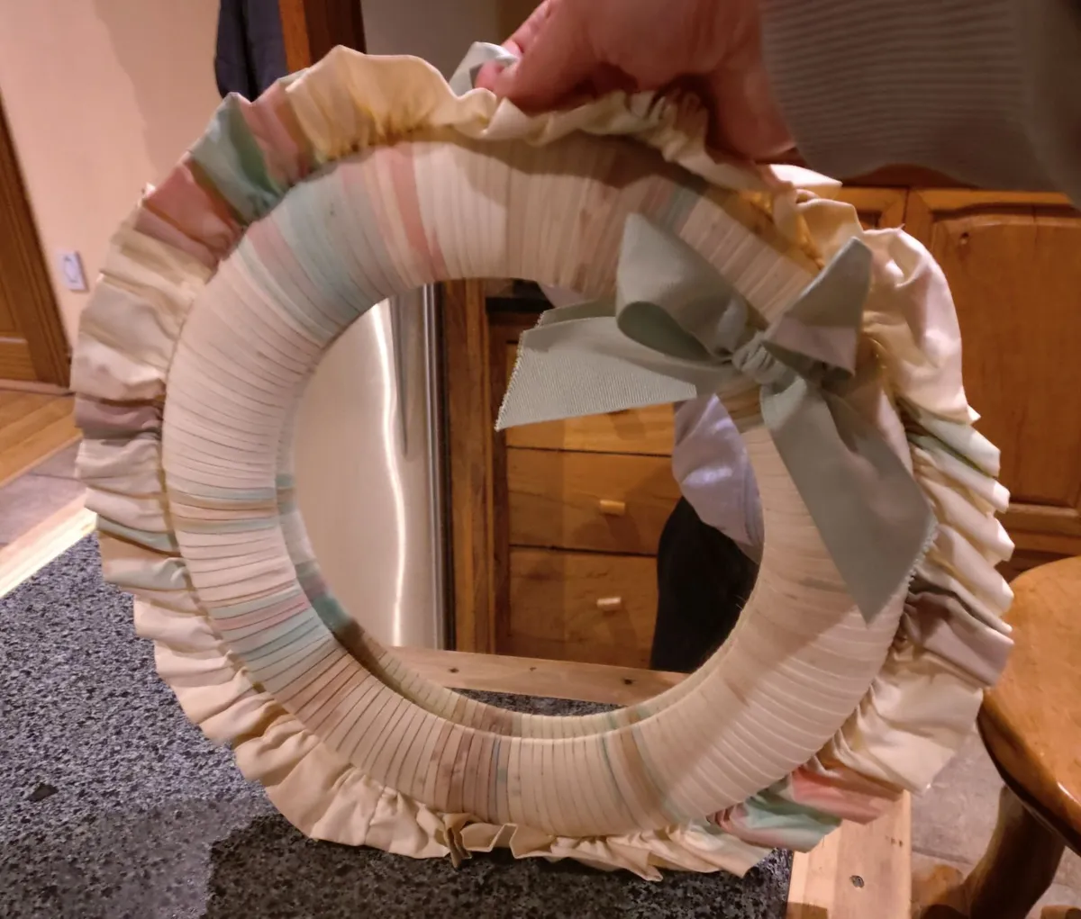 Fancy Round Cloth Mirror. - Image 2