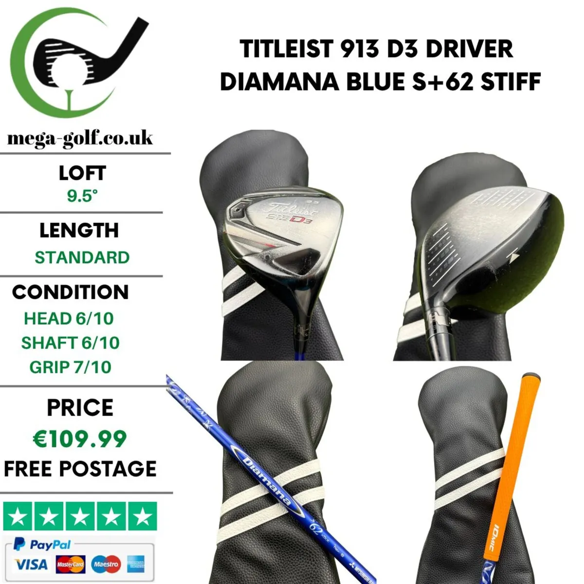 Titleist 913 D3 Driver / 9.5° / Stiff - Image 1