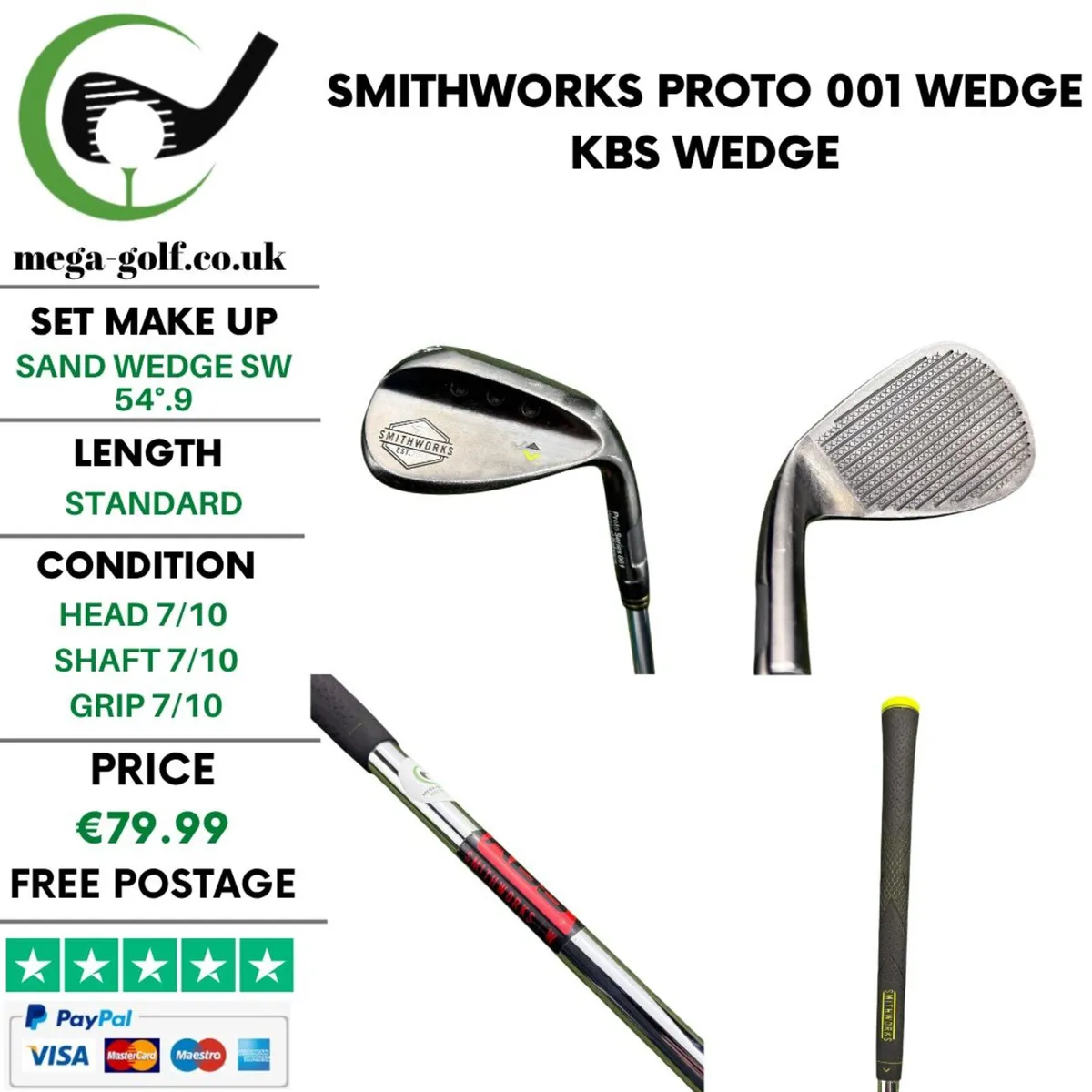 Smithworks Proto 001 Wedge Sw 54°.9 / Kbs Wedge - Image 1
