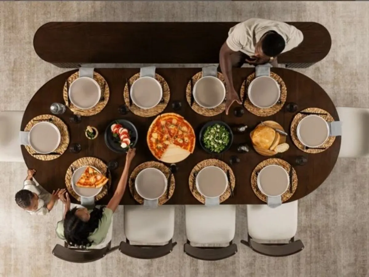 Round Dining Set Dark Walnut - Image 4