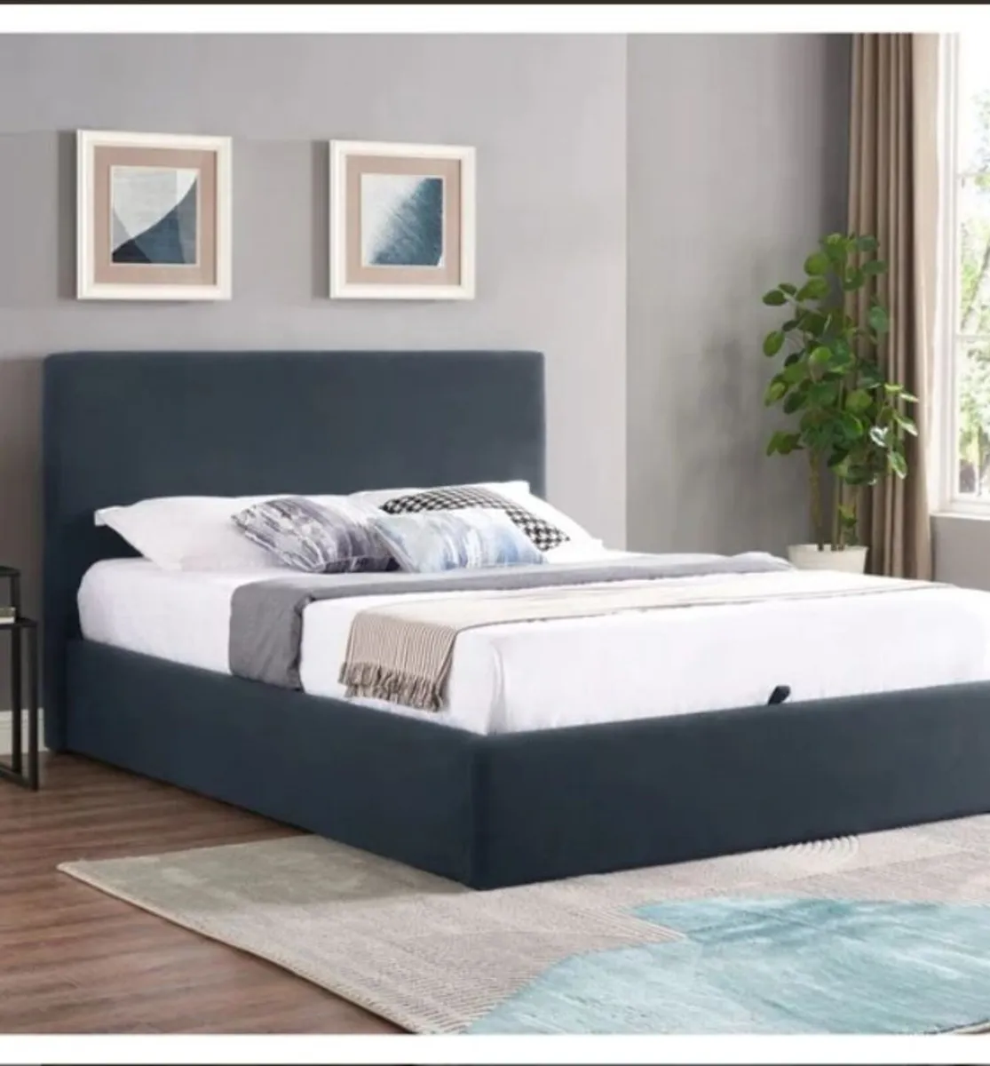 Ezra Navy Ottoman Bedframe / 2 Sizes & 3 Colours - Image 3