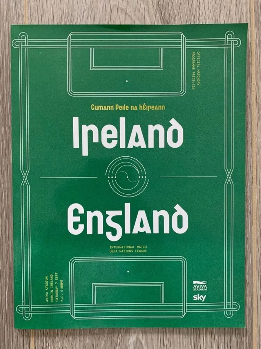 Souvenir Program Ireland v England - Image 1