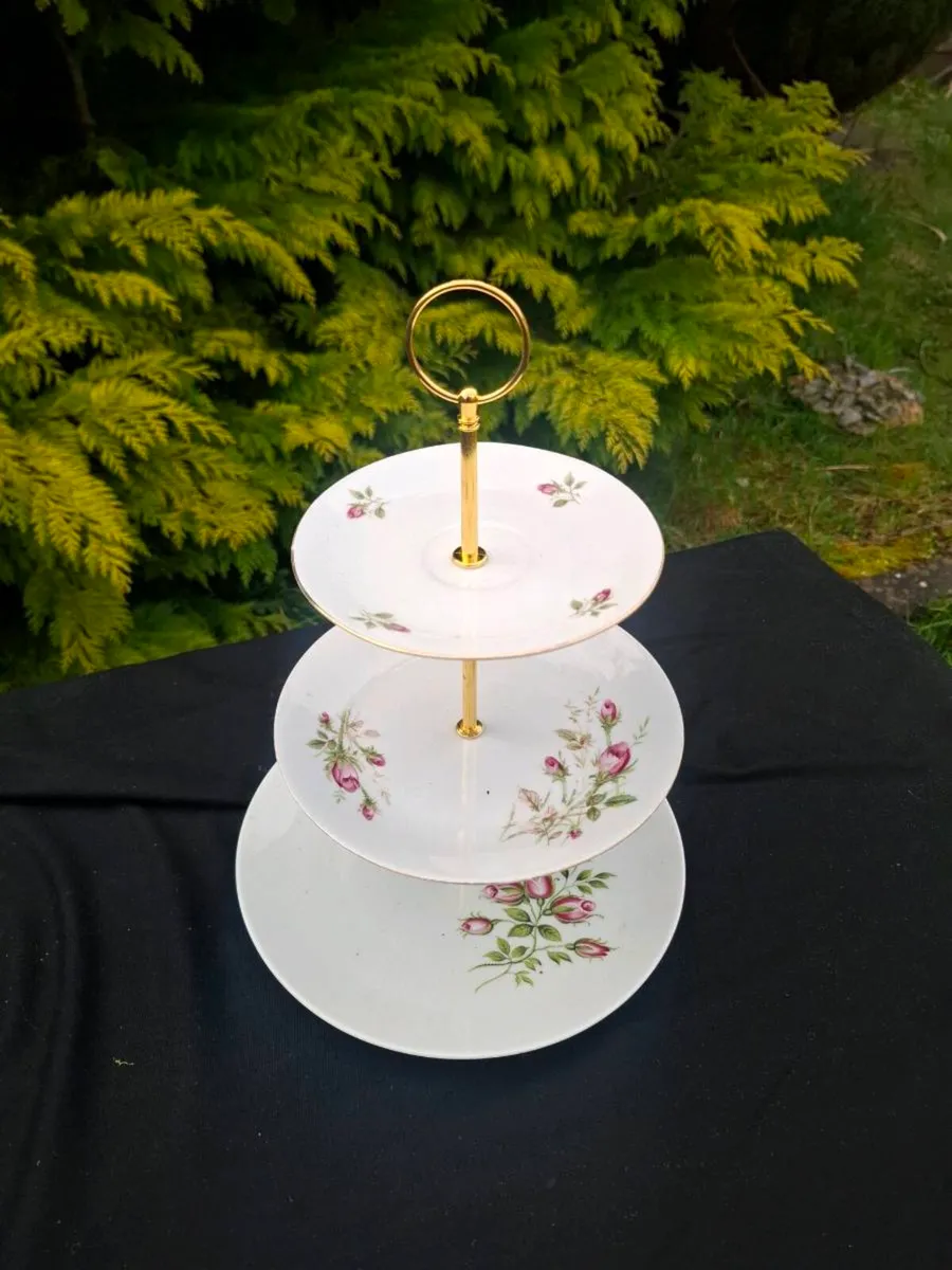 Rose china cake stand postage possible