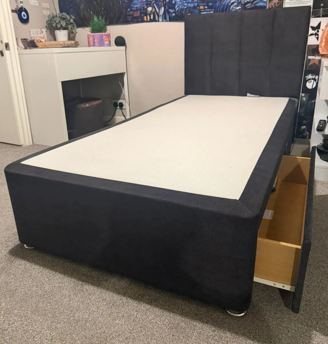 Single Divan bed with headboard
