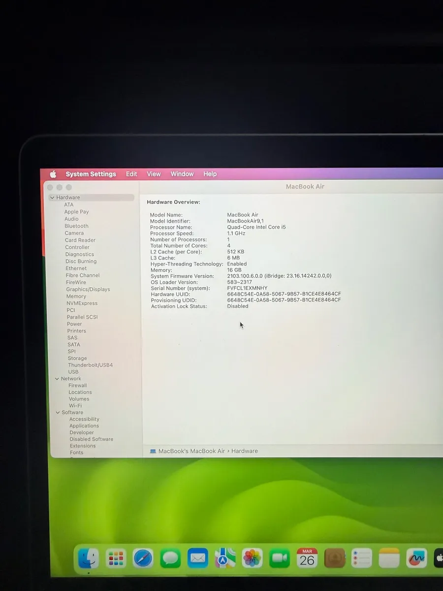 MacBook Air 13" 2020 i5/16GB/256SSD/322c - Image 2