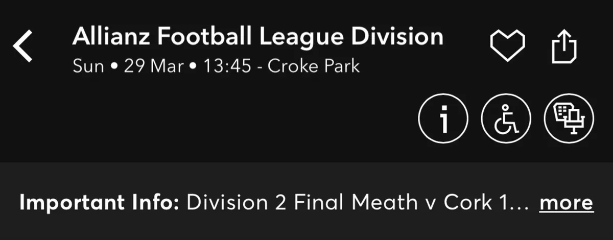 Division 1 & 2 Allianz League Final Tickets