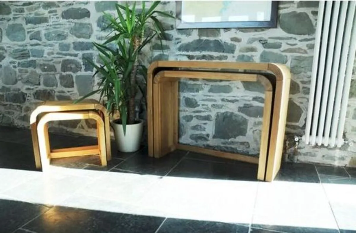 Acton 2 Piece Solid Wood Nest of Tables - Image 3