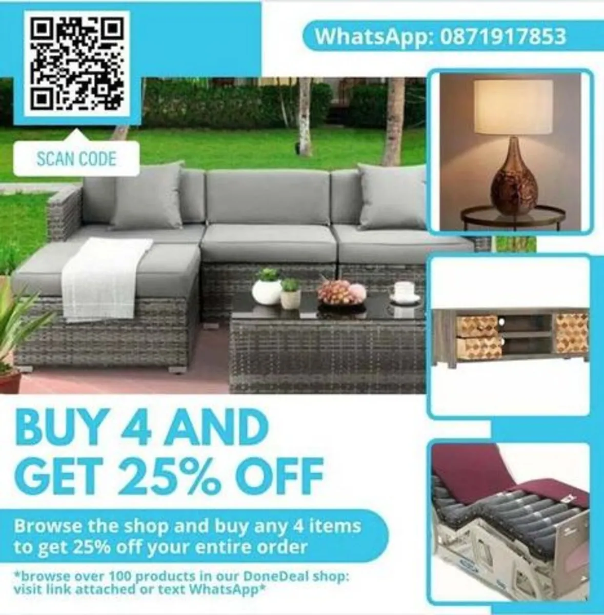 Dark grey top dining table - Image 3