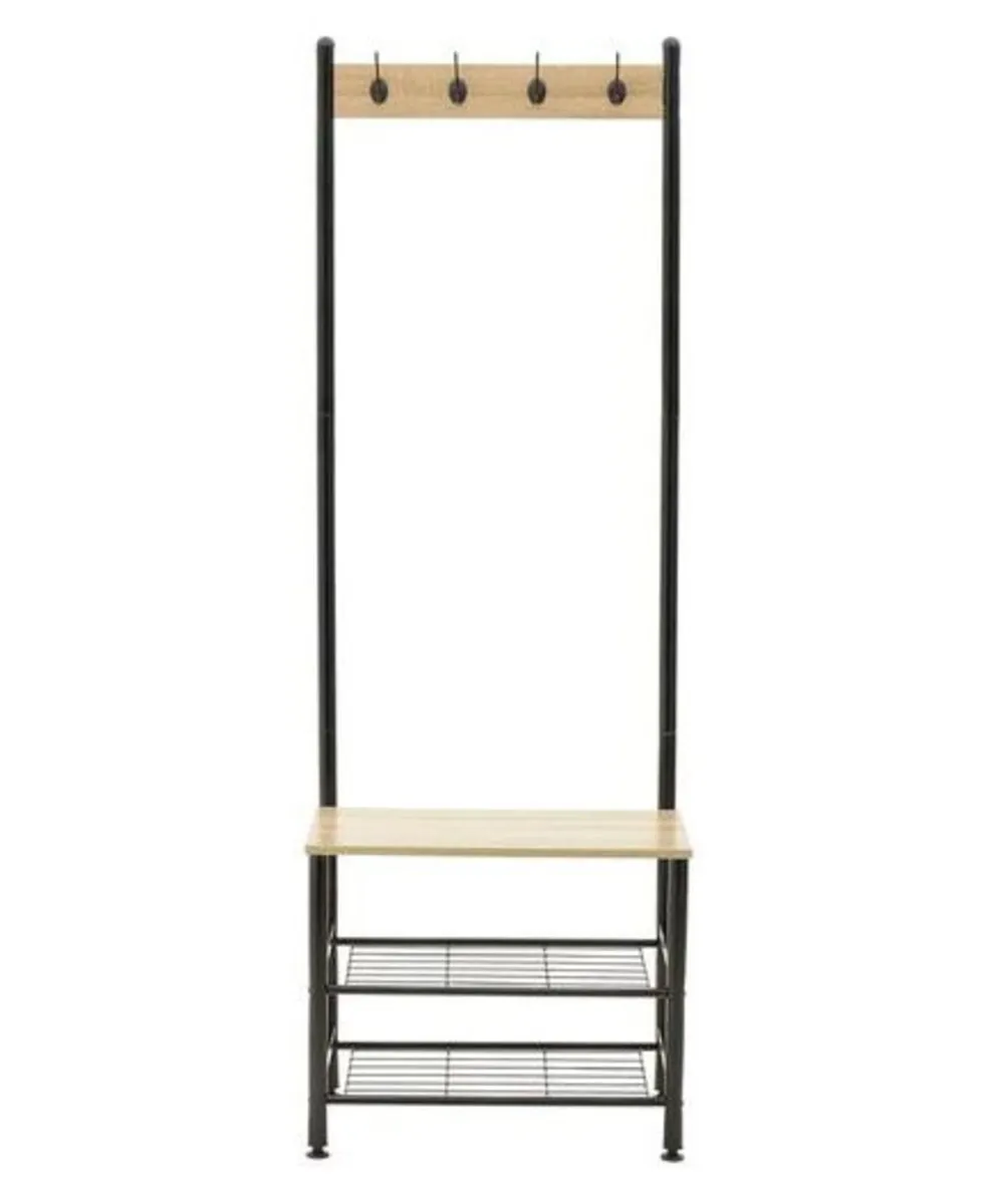 Pewamo Hall Tree with Bench and Shoe Storage - Image 1