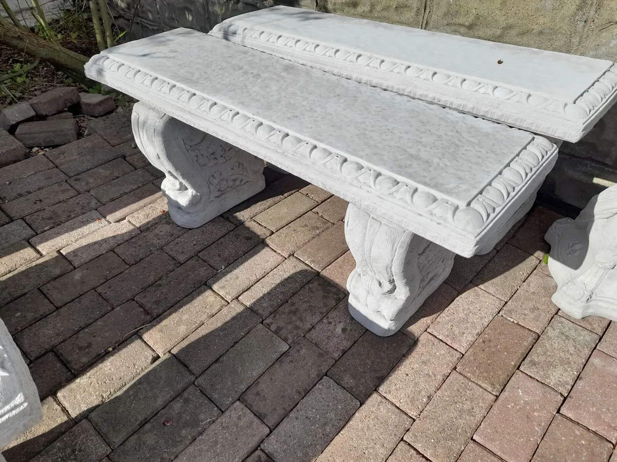 Stone Bench and Matching Angel Bird Bath - 85 Each - Image 2