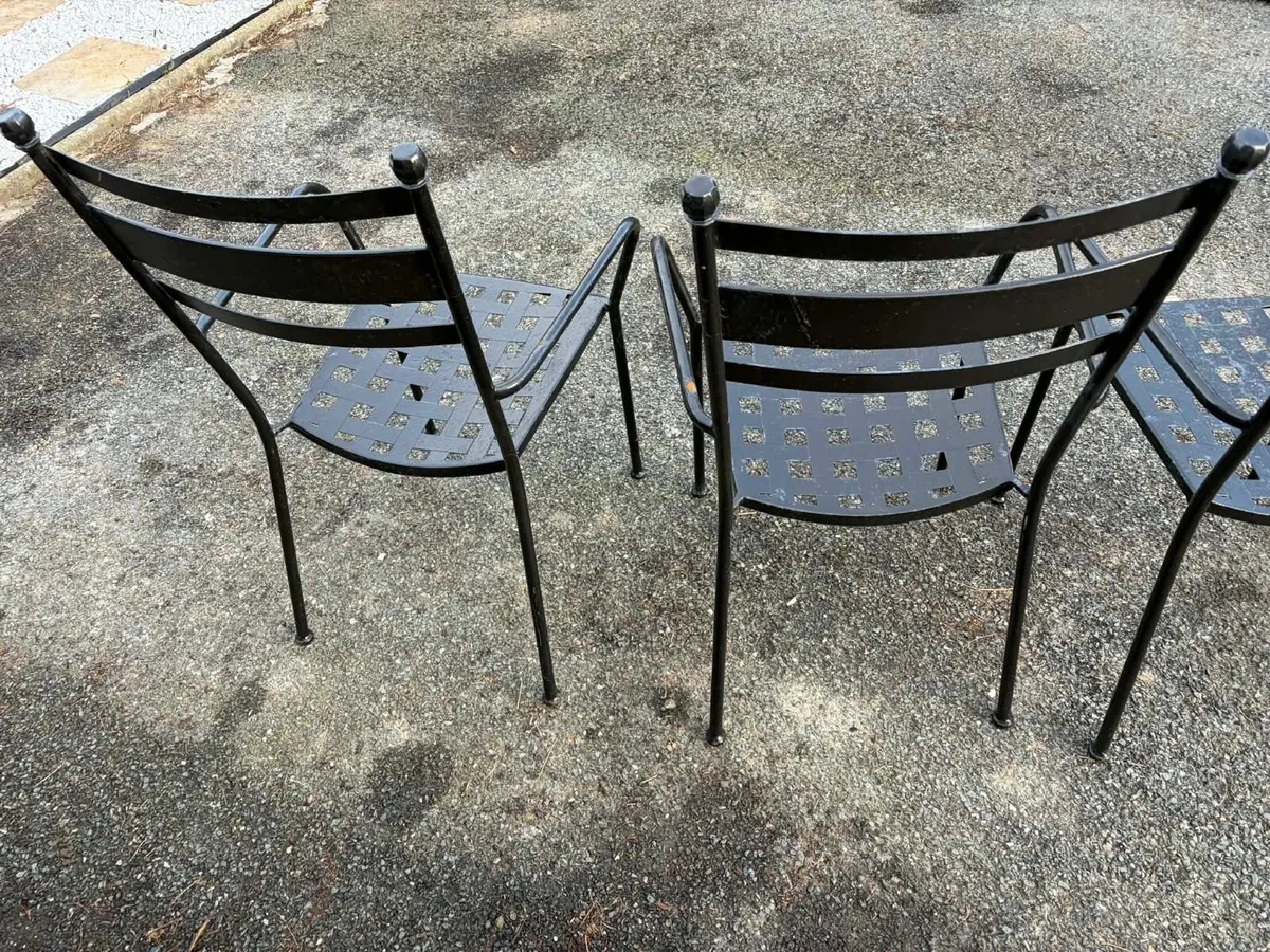 4 iron garden chairs double - Image 3