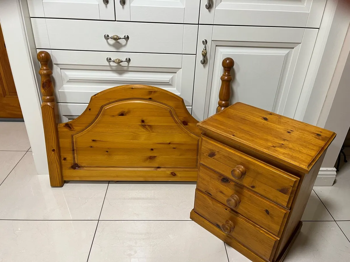 Beside Locker and Headboard-Solid Pine - Image 1