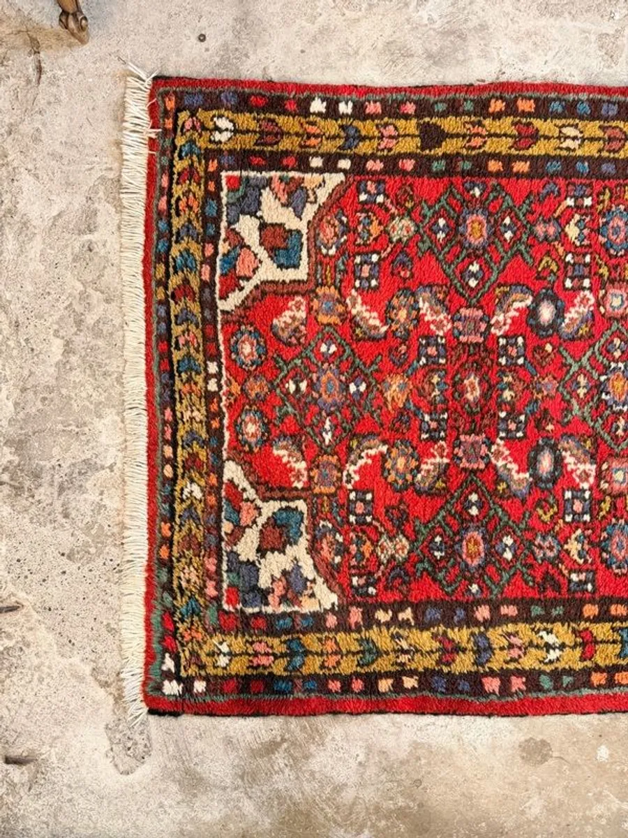 Beautiful Semi Antique Hamadan Hand Knotted Wool Runner - Image 3