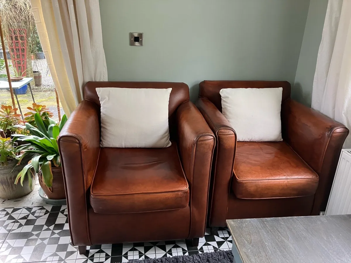 Leather Armchairs - Image 1