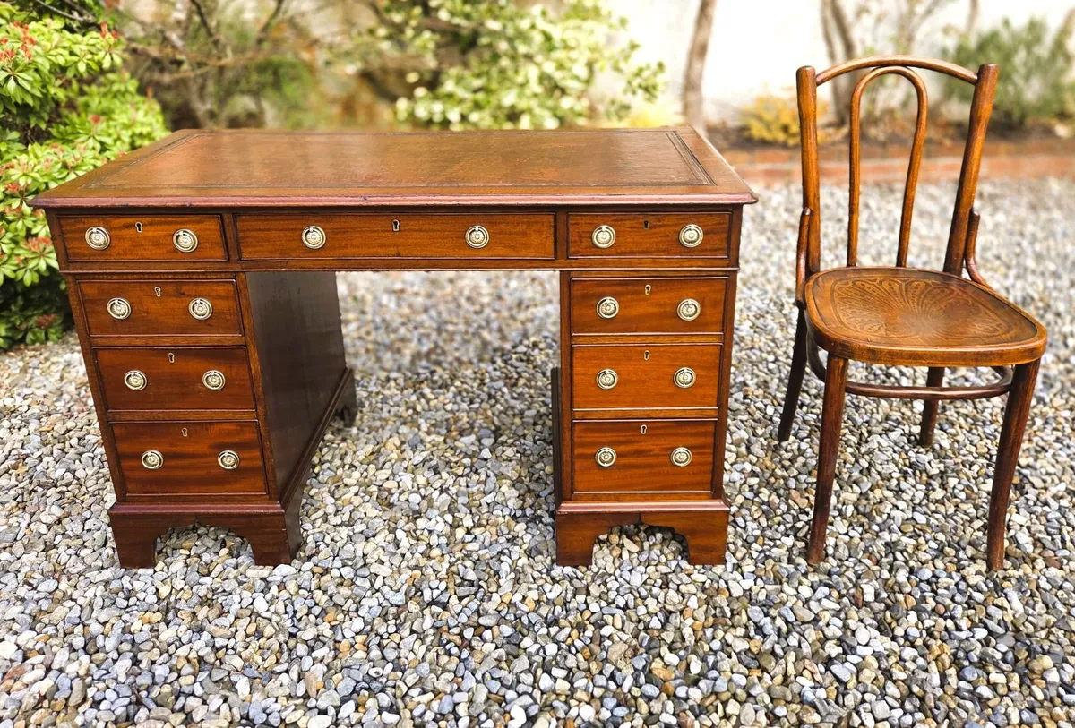 Victorian Twin Pedestal Desk- Circa 1890 - Image 2