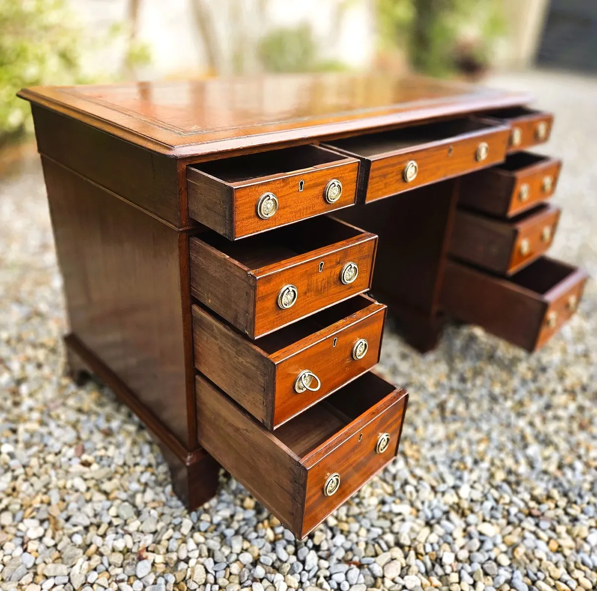 Victorian Twin Pedestal Desk- Circa 1890 - Image 4