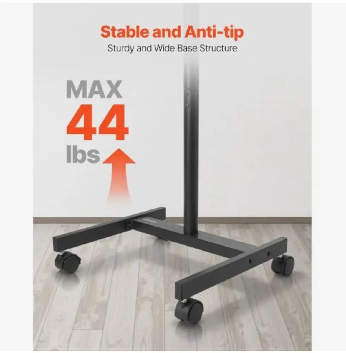 Rolling TV Stand, Mobile TV Cart - Image 2