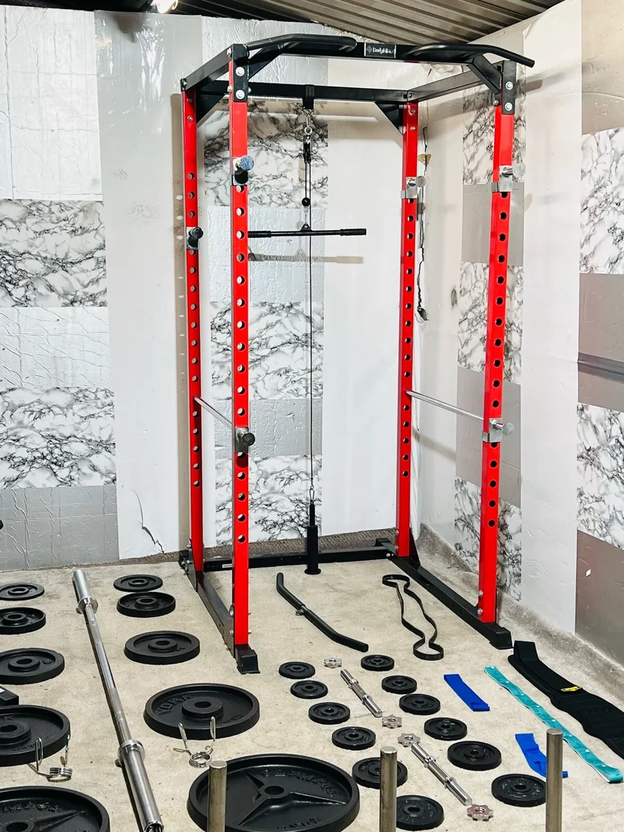 BODYMAX POWER RACK LARGE BENCH WEIGHTS BAR DUMBLS - Image 3