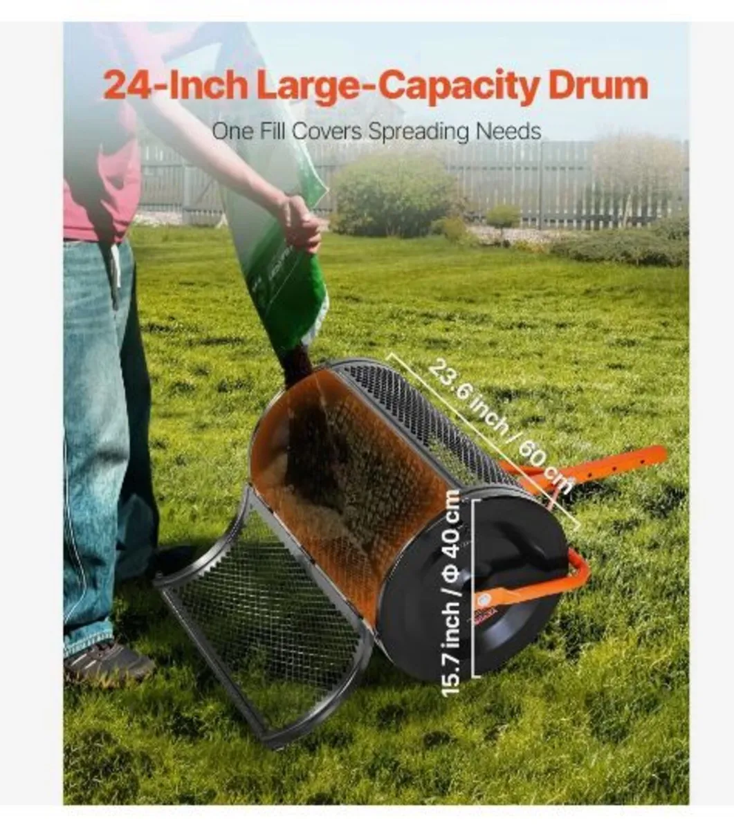 Compost Spreader, 24 in Wide Peat Moss Spreader - Image 2