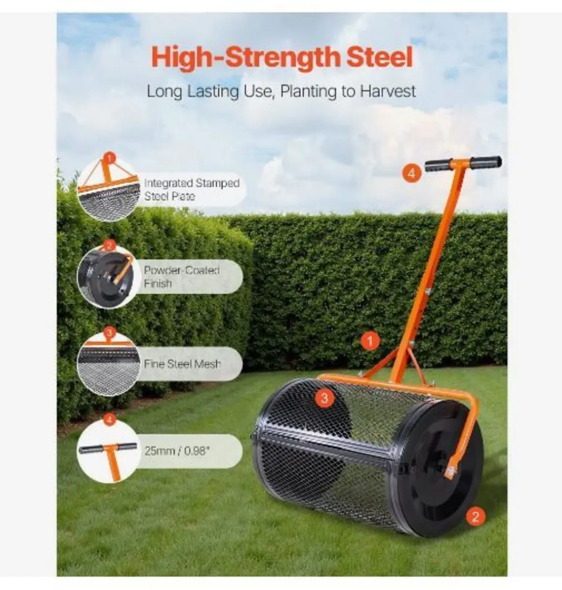 Compost Spreader, 24 in Wide Peat Moss Spreader - Image 4