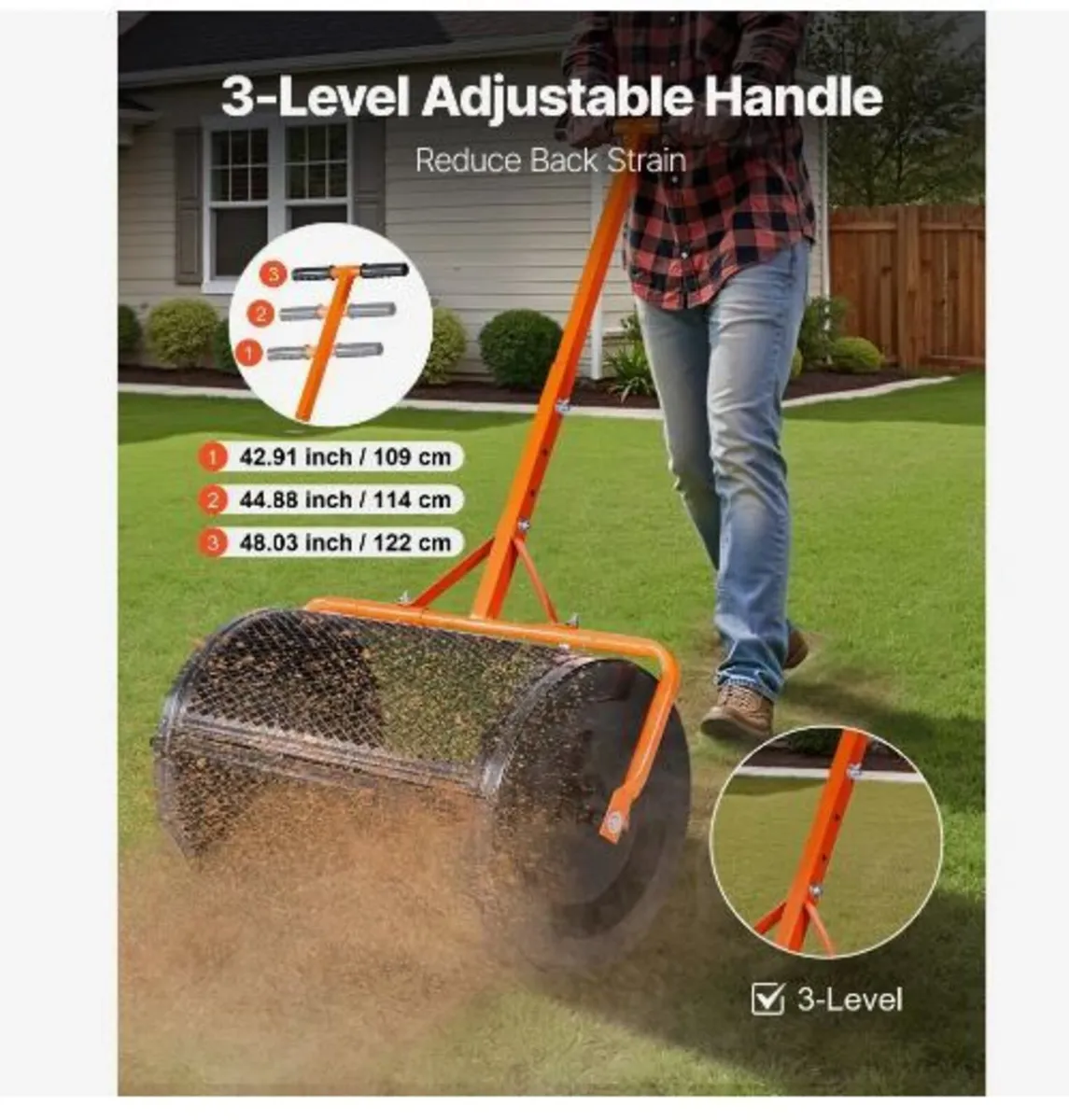 Compost Spreader, 24 in Wide Peat Moss Spreader - Image 3