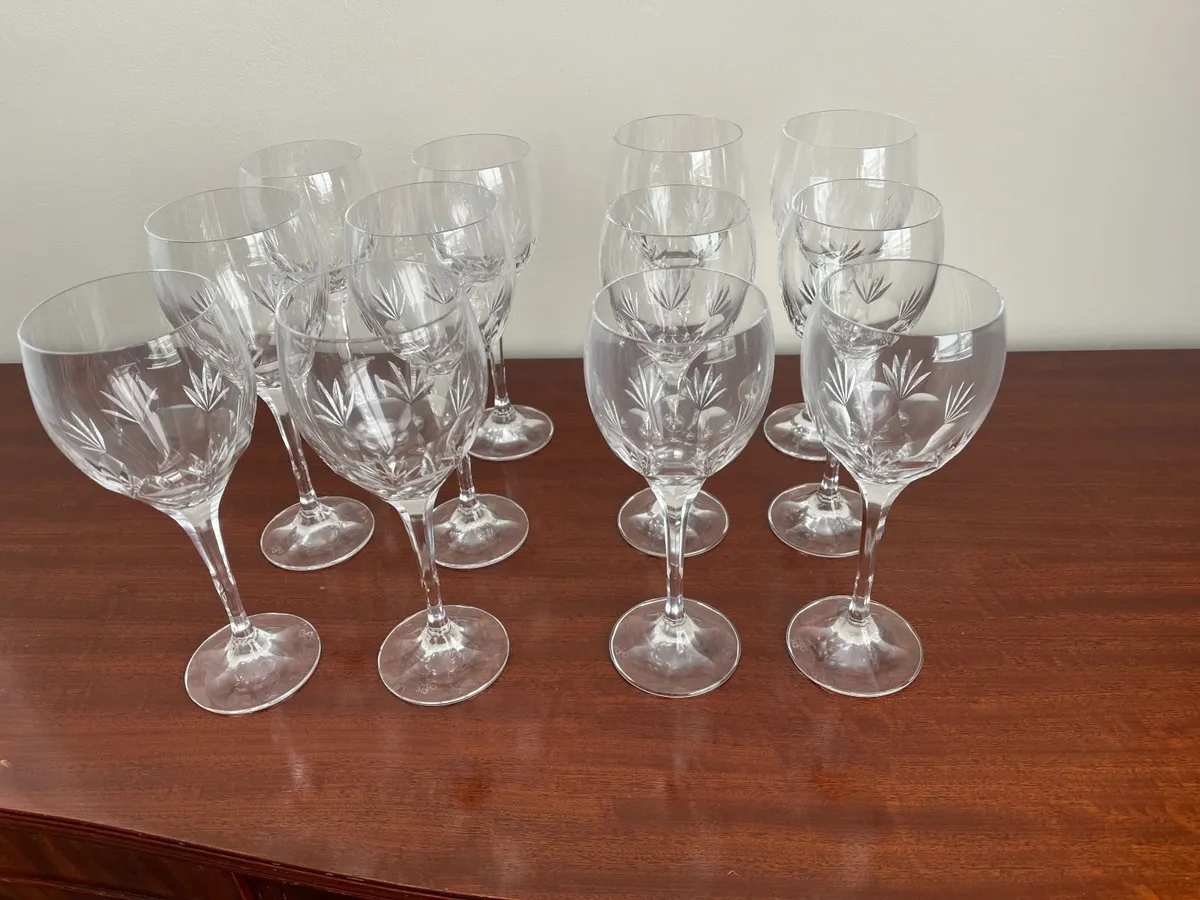 Cavan Crystal Wine Glasses x 12 - Image 1
