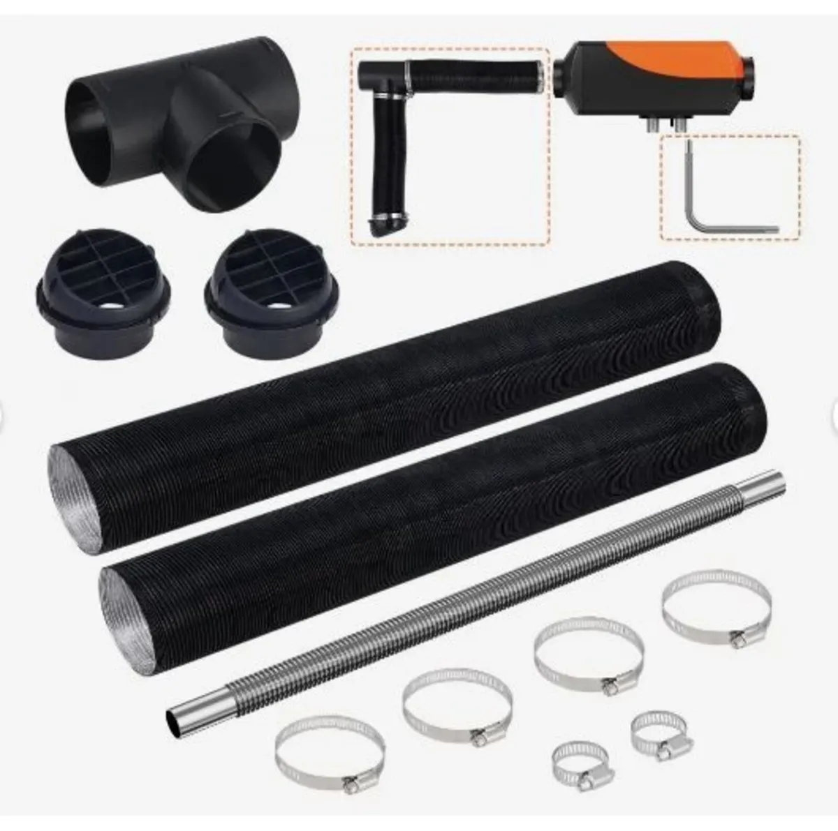 Diesel Heater Pipe Ducting Set, 76 mm - Image 1