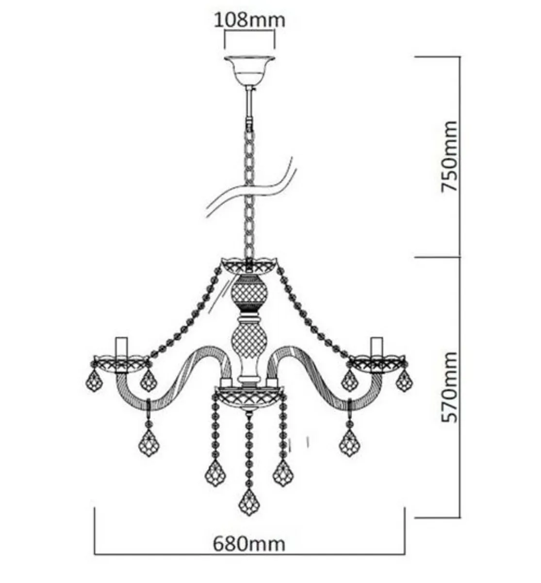 Parkton 8-Light Crystal Chandelier - Image 2