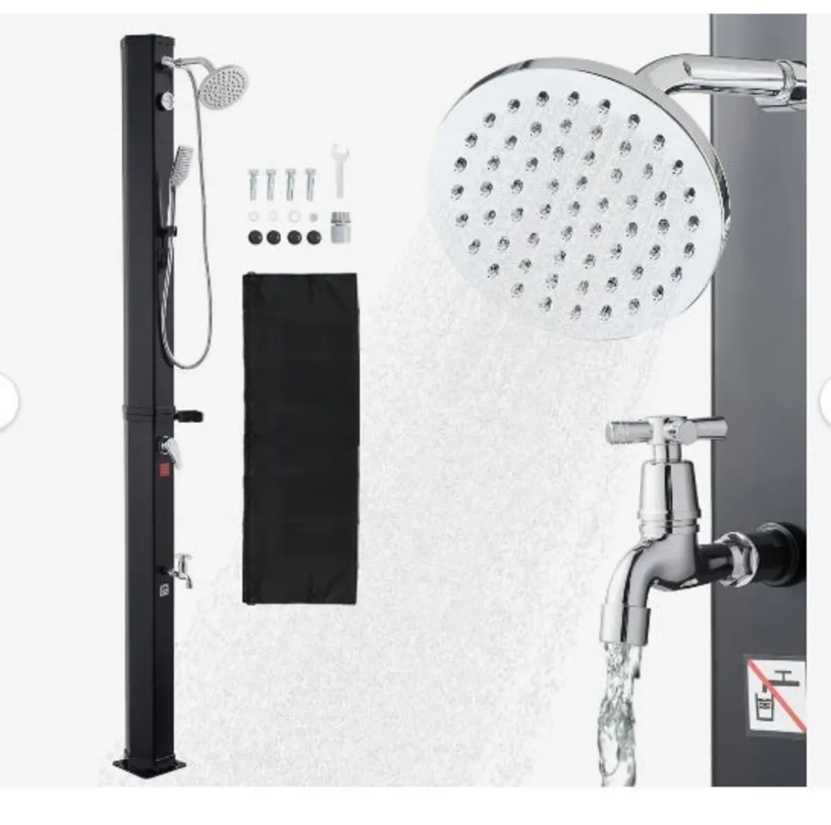 40L Solar Heated Shower, 205cm - Image 1