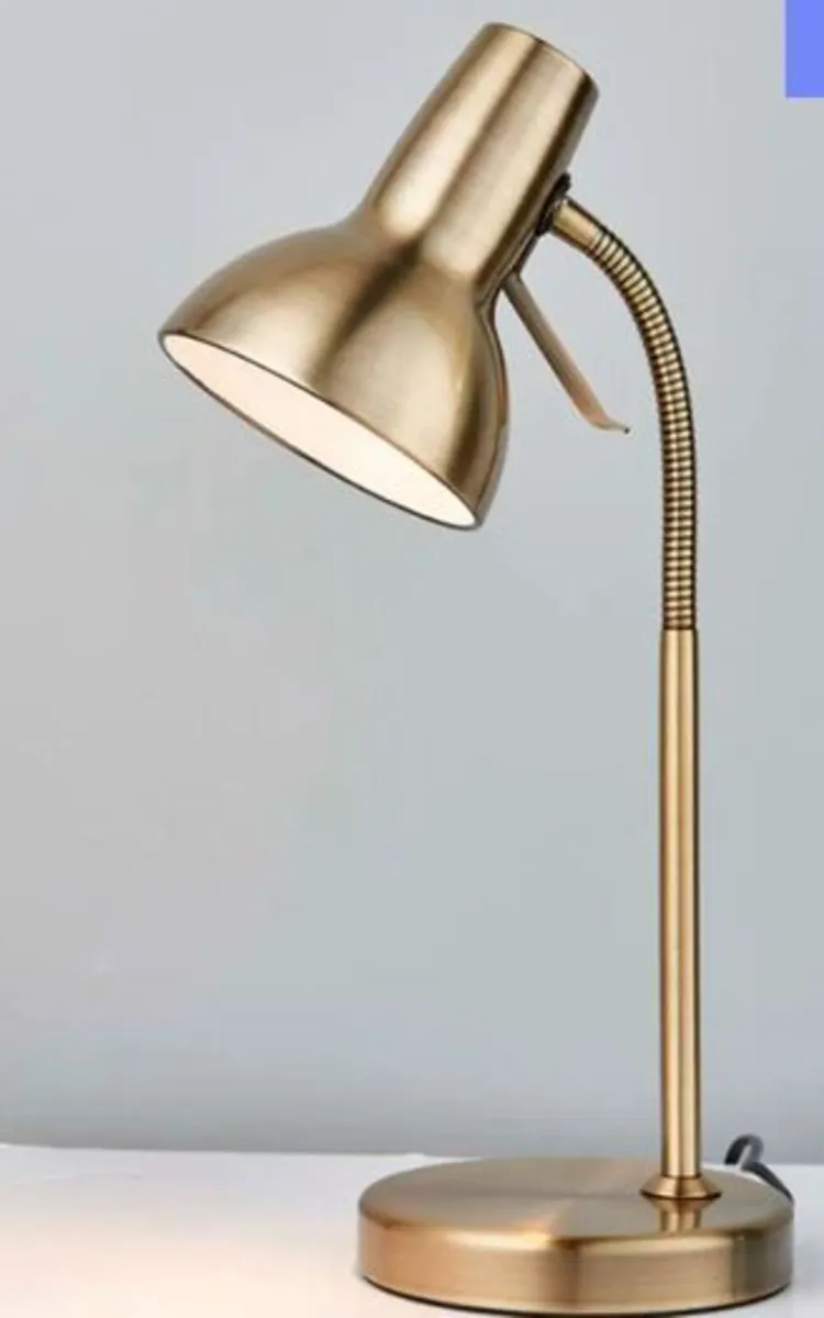Amalfi 47cm USB Antique Brass Desk Table Lamp - Image 2