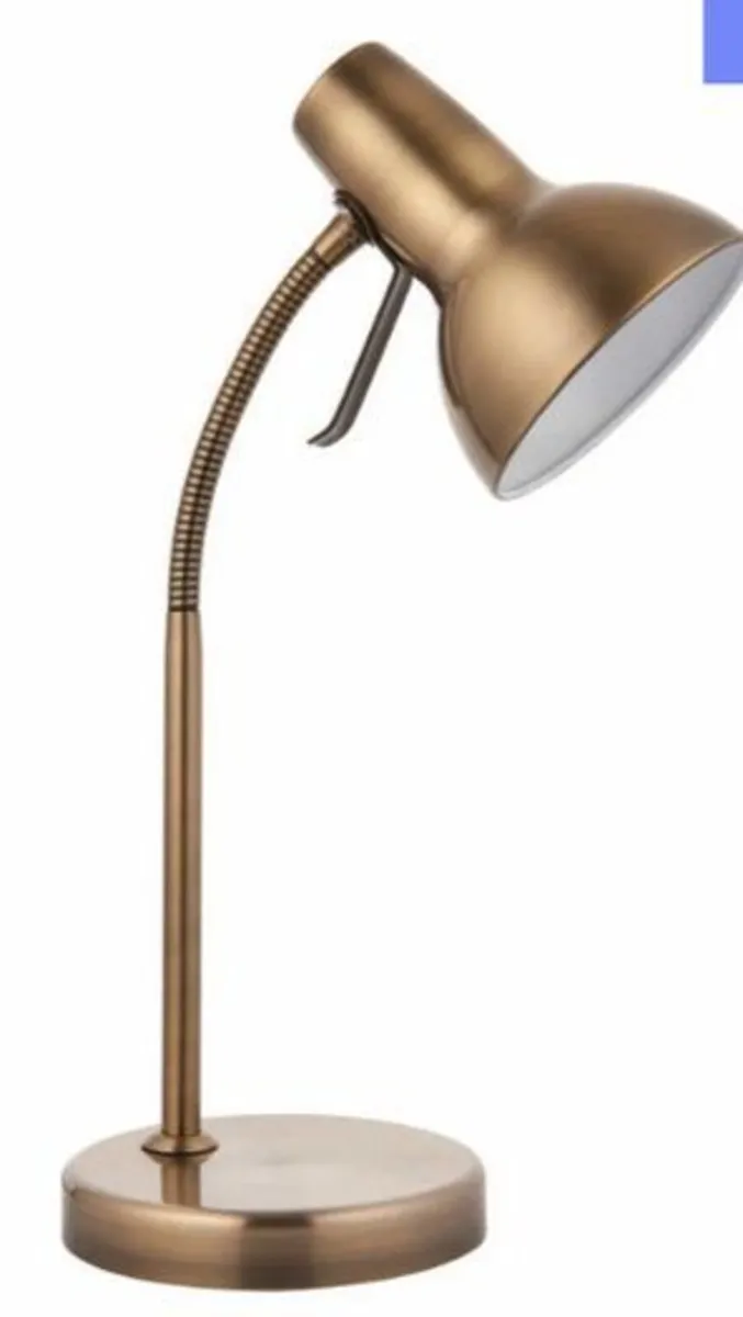 Amalfi 47cm USB Antique Brass Desk Table Lamp - Image 4