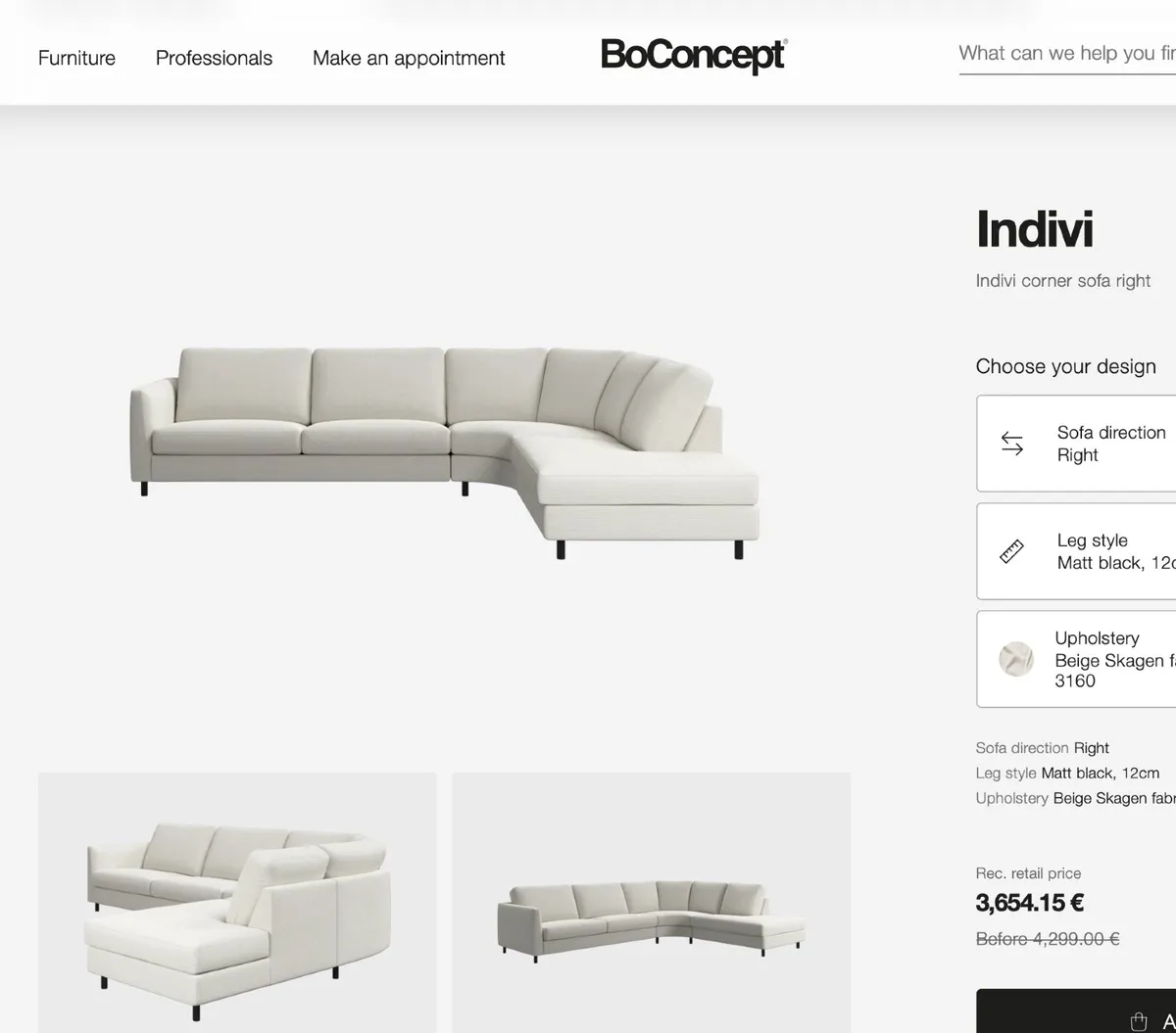 Bo Concept Indivi  L shaped sofa - Image 3