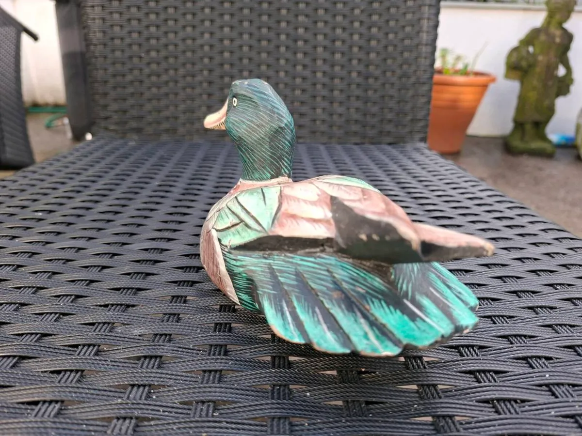 Vintage Hand-carved and Painted Wooden Duck - Image 4