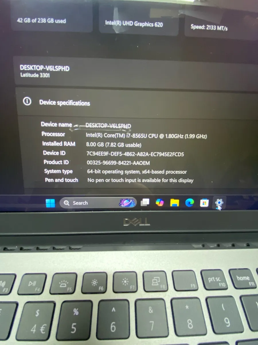 Dell Laptop i7 pro 8/256 windows 11 - Image 4