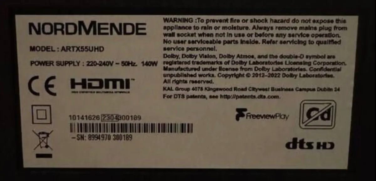 Nordmende 55 Uhd 4k Led Smart Tv Artx55uhd - Image 4