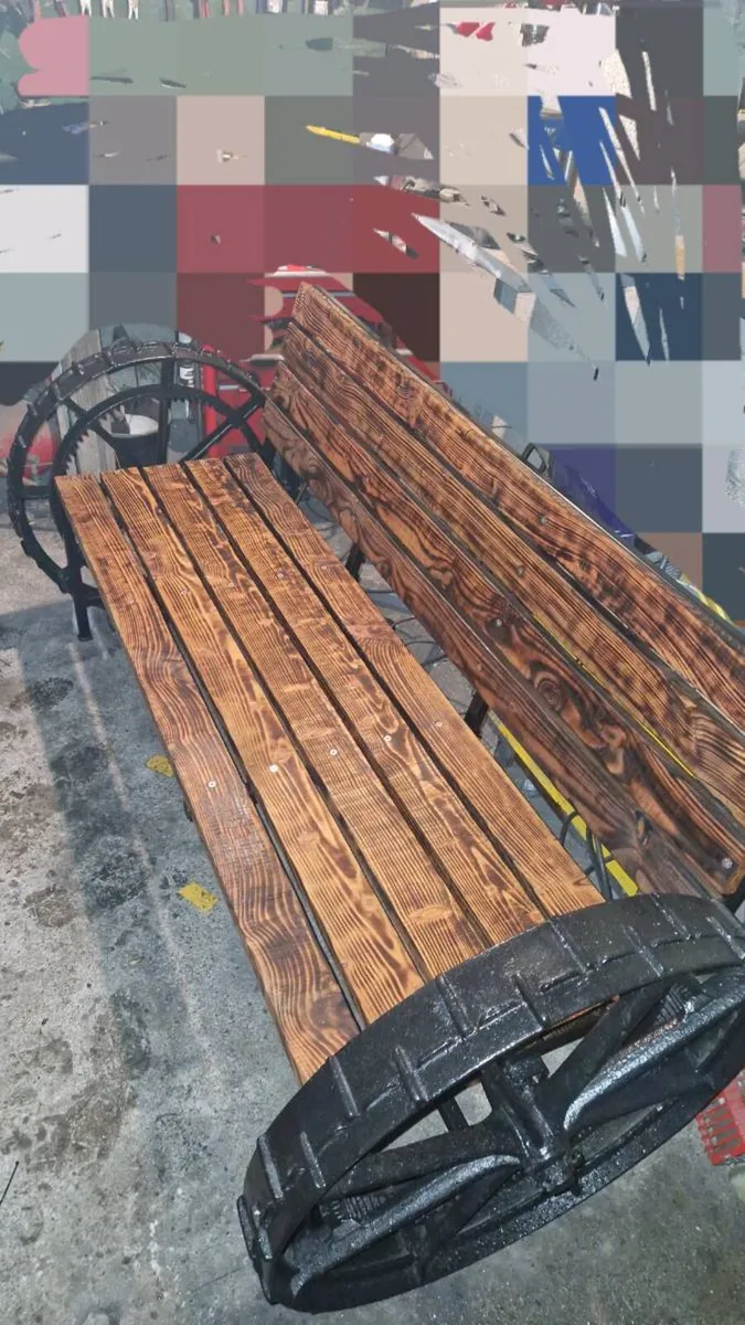 Bespoke castiron garden bench - Image 4